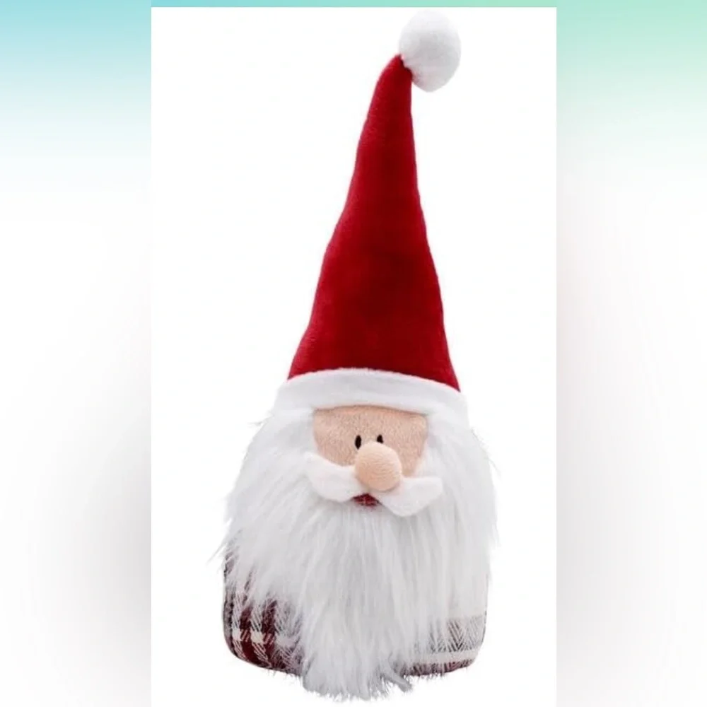 Festive Red and White Santa Doorstop 14 Inches Tall